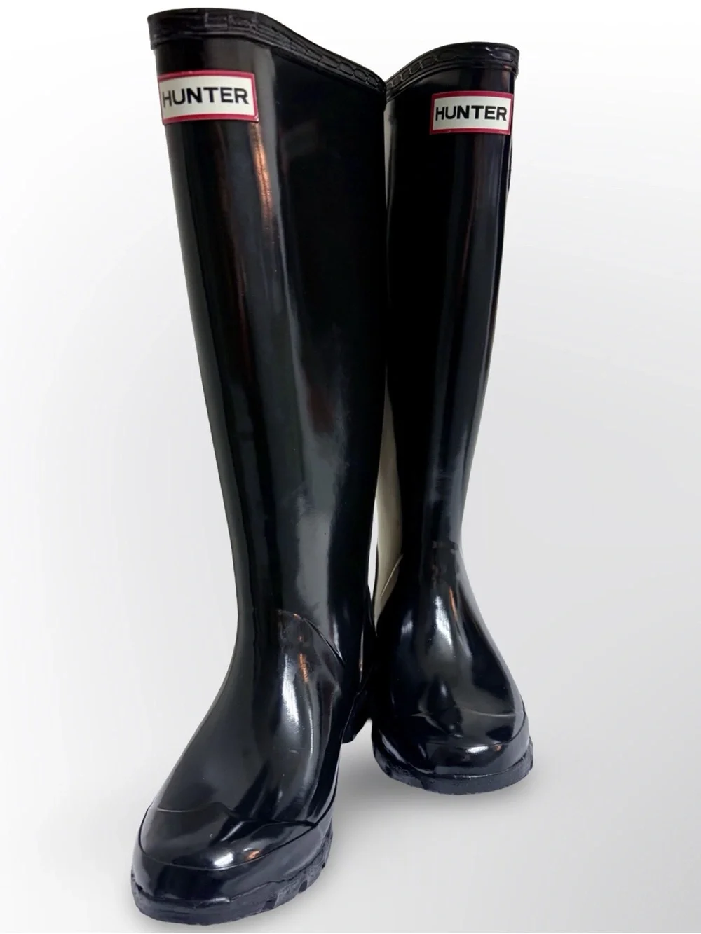 Hunter Original Tall Gloss Rain Boots Black Women’s 5/US 5F Waterproof Knee High